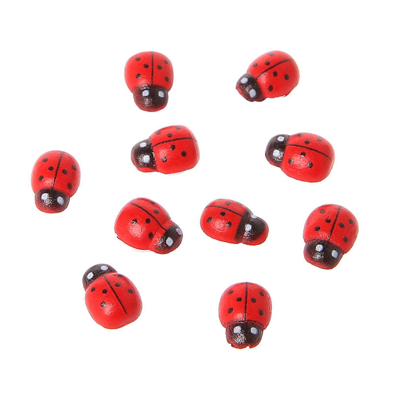 Mini Ladybird Red Beetle Ladybug Fairy Doll House Garden Decor Ornament-xinru