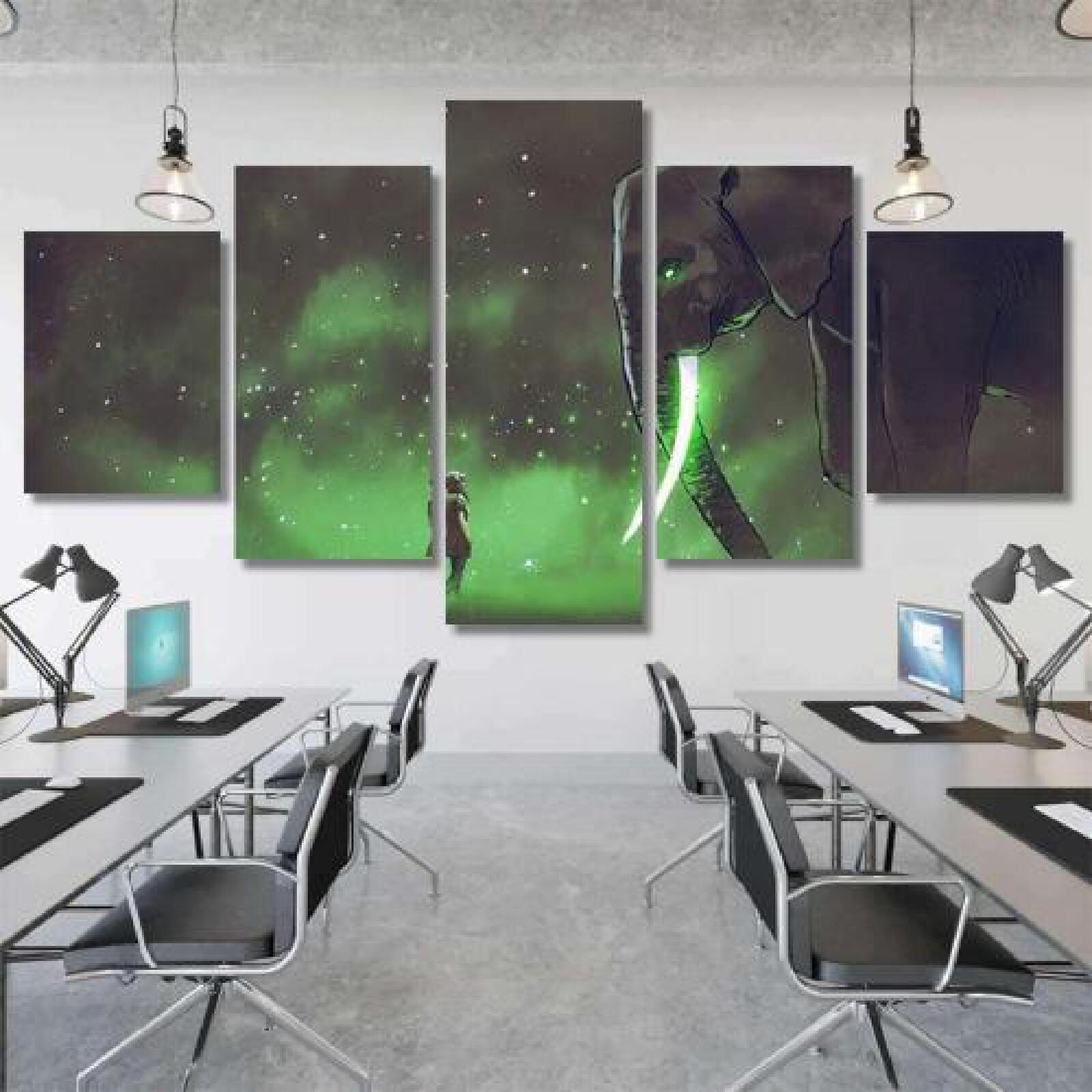 Young Woman Facing Giant Elephant Glowing-xinru shop