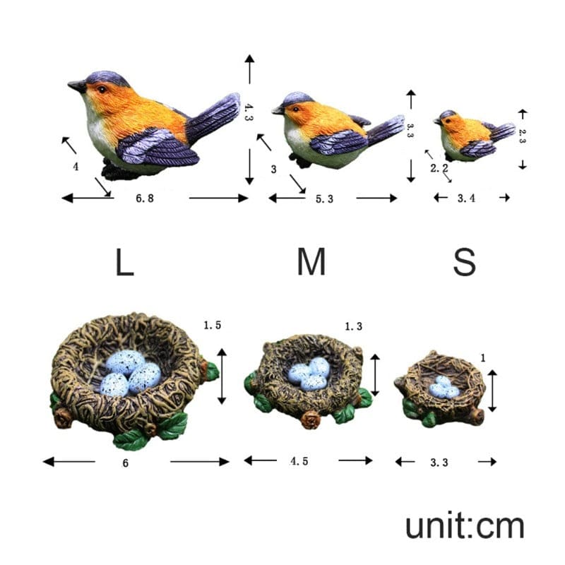 Figurines Simulation Cute Miniature Bird Resin Magpie Mini Dollhouse Decor-xinru