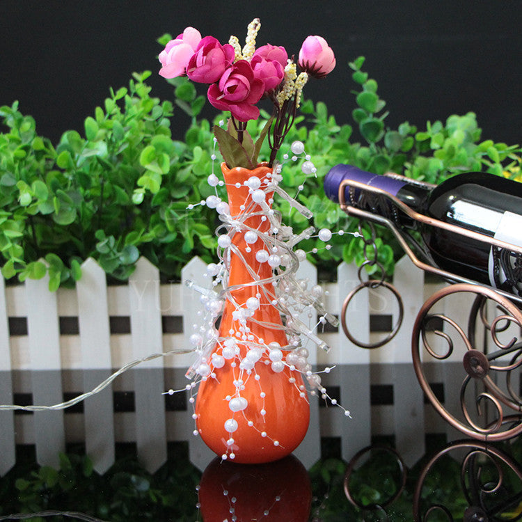 Christmas Fairy String Lights With Pearls Decor Battery Xmas Indoor-xinru