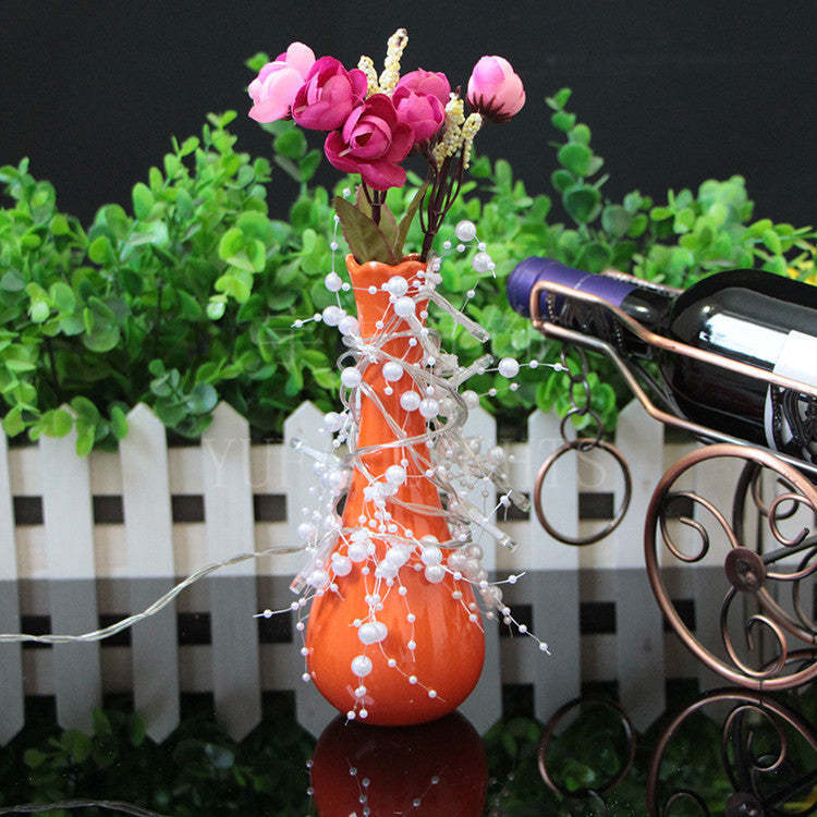 Christmas Fairy String Lights With Pearls Decor Battery Xmas Indoor-xinru