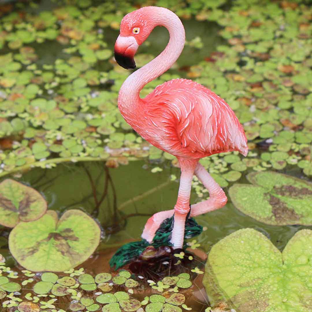 Flamingo Figurine Cute Animals Ornaments Fairy Garden Miniatures Terrarium Decor-xinru