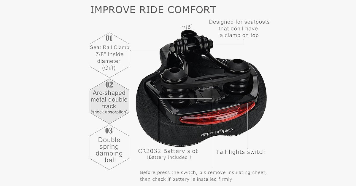 Comfortable Soft Breathable Men WomenMemory Cotton  Bike Seat-xinru