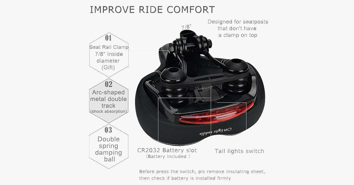 Comfortable Soft Breathable Men WomenMemory Cotton  Bike Seat-xinru