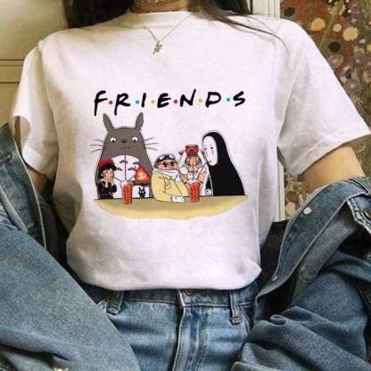 Totoro Studio Ghibli Harajuku Kawaii T-Shirt For Women Ullzang Miyazaki Hayao Tshirt-xinru