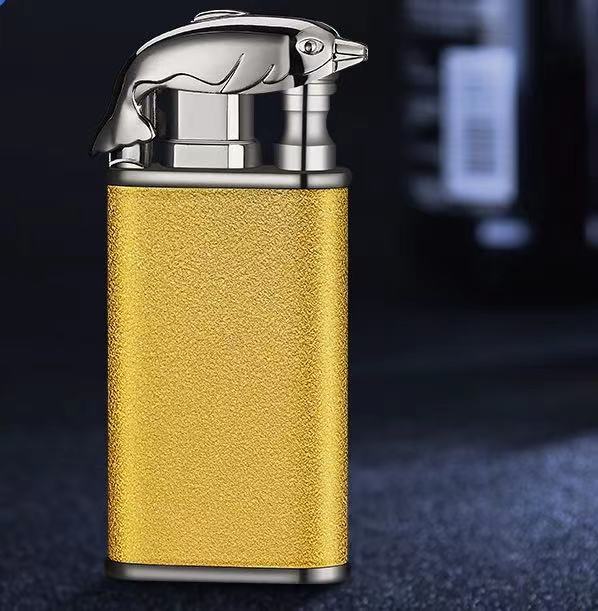 Creative Metal Double Flame Windproof Jet Turbine Men's Lighter-xinru