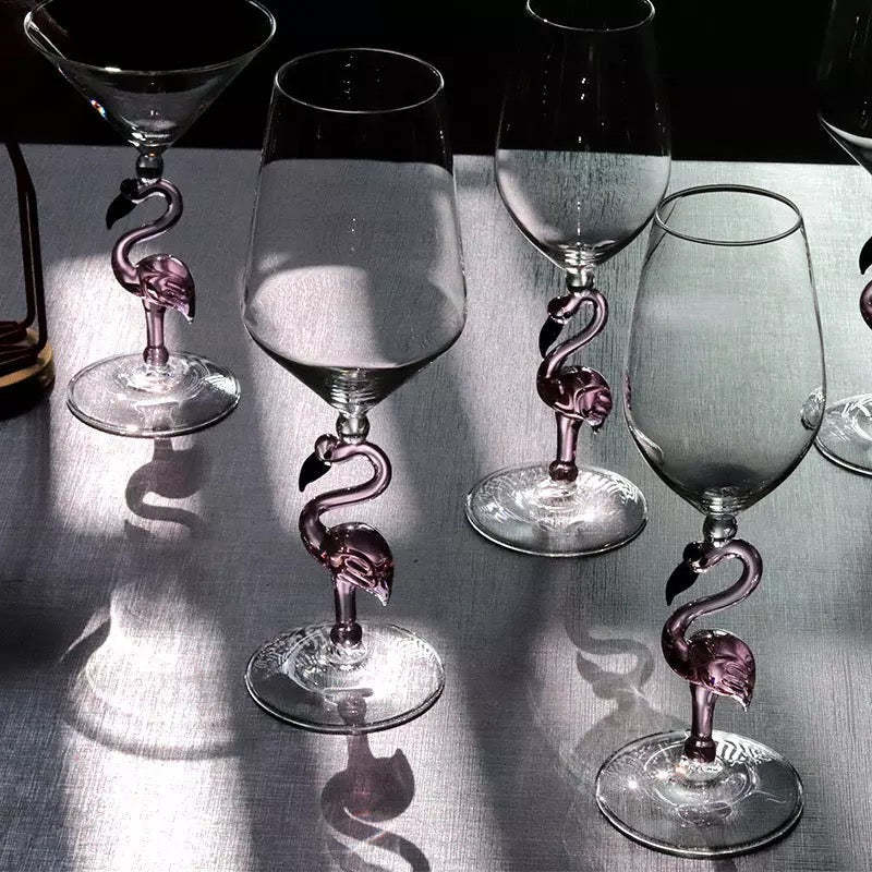 Creative Flamingo Wine Glasses Durable Goblet Set-xinru