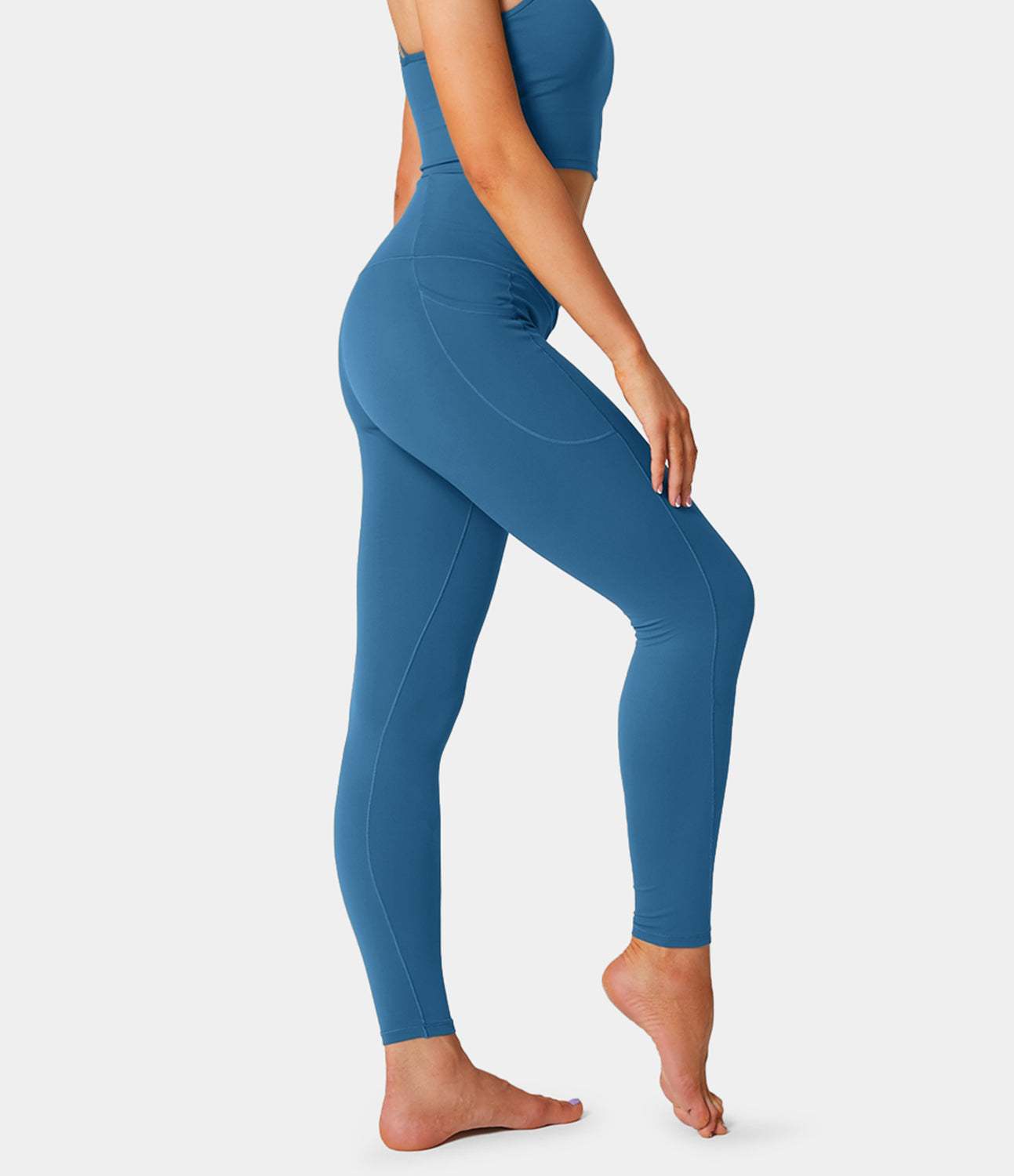 Cloudful® Crossover Pocket Plain 7/8 Leggings-xinru shop