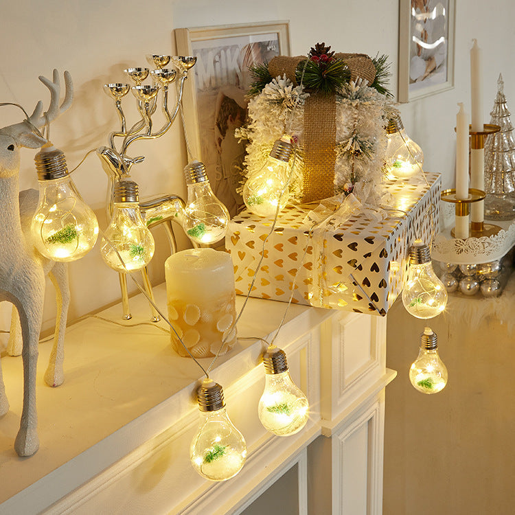 Christmas Fillable DIY Ornament Crystal Bulb LED String Light-xinru