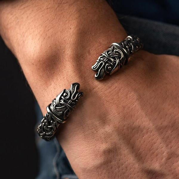 Oseberg Arm Ring - Pewter or Sterling Silver-xinru shop