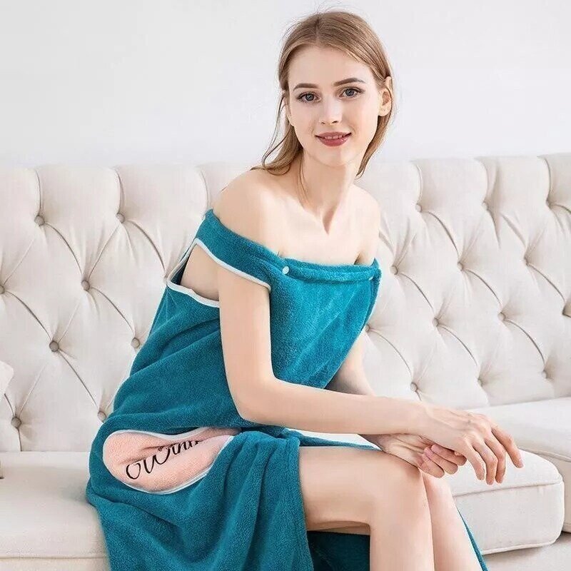 Women Quick Dry BATH TOWEL Bathroom Beach Towels Bathrobe Wearable Superfine-xinru