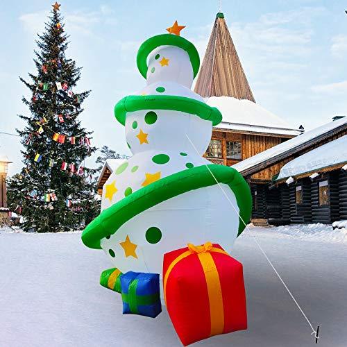 TURNMEON 12 Ft Giant Christmas Tree Inflatables Decoration with Lights,Blow Up Snowballs Tree Outdoor Decoration with Build-in LEDs Tethers Stakes Christmas Decor Holiday Party Yard Garden Lawn Decor-xinru shop