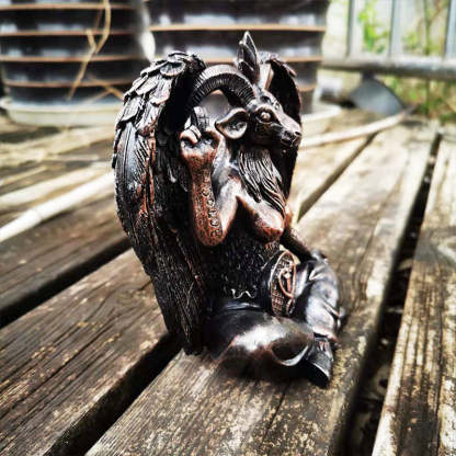 Satanic Idol Baphomet Sculpture Sitting Meditation Magic Goat-xinru