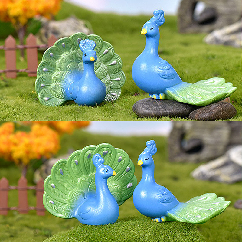 Mini Animals Craft Garden Micro Landscape Decor DIY Peacock Ornament Figurine-xinru