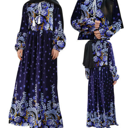 Ramadan Women's Thickened Velvet Robe Islamic Muslim Casual-xinru