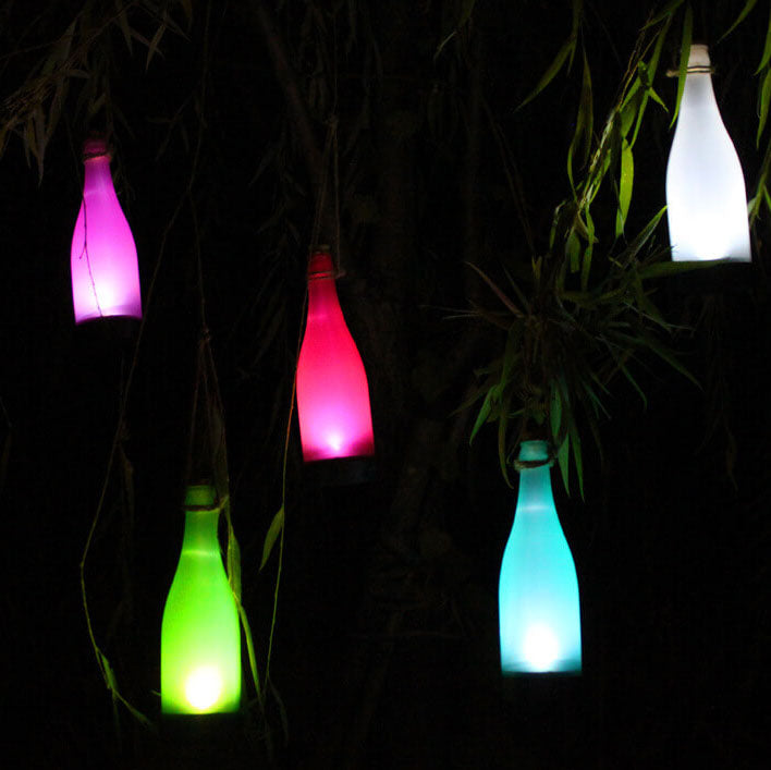 Solar Wine Bottle Light Outdoor Decoration Plastic LED Hanging Light-xinru