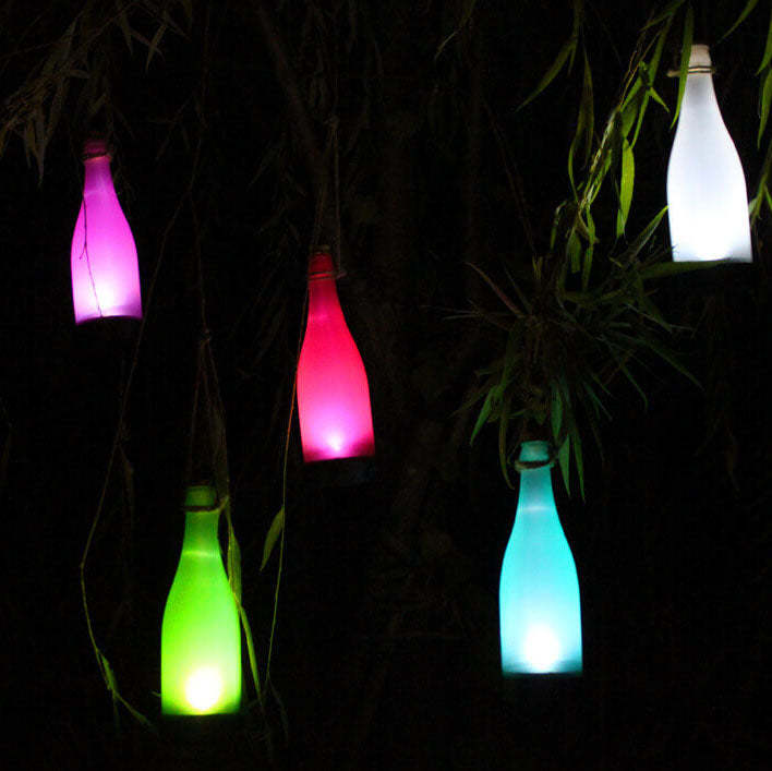 Solar Wine Bottle Light Outdoor Decoration Plastic LED Hanging Light-xinru