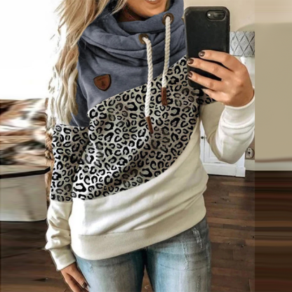 Spring Women Patchwork Hooded Sweatshirt-xinru