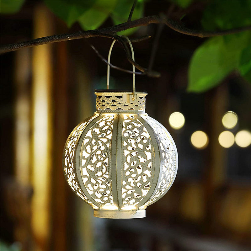 Solar Lamp Hanging Waterproof Metal Retro Lantern Decoration-xinru