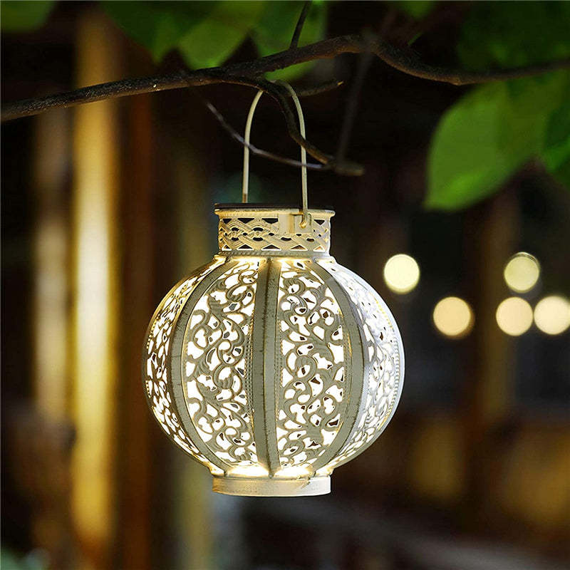 Solar Lamp Hanging Waterproof Metal Retro Lantern Decoration-xinru