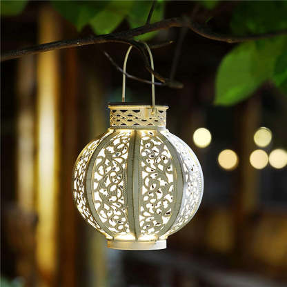 Solar Lamp Hanging Waterproof Metal Retro Lantern Decoration-xinru