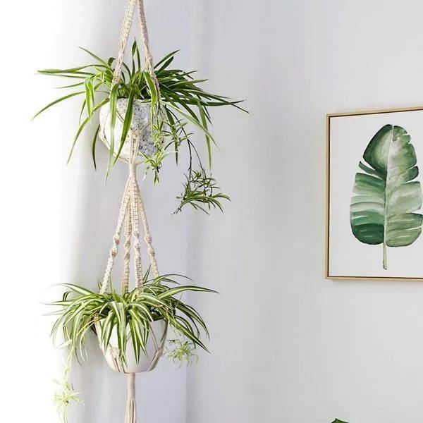 Handmade Boho Macrame Plant Hanger Set 4-Piece-xinru