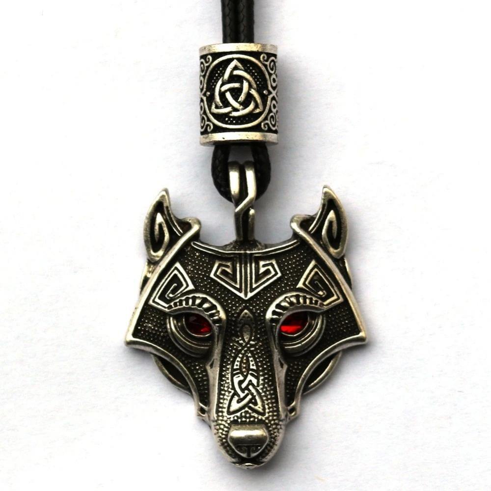Men's Stainless Steel Norse Viking Wolf Pendant Necklace-xinru