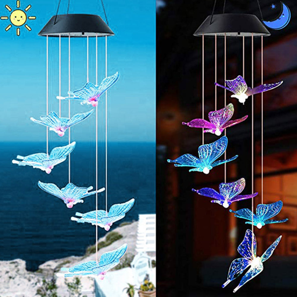 Solar Waterproof Color Changing Wind Chime Hummingbird Light-xinru