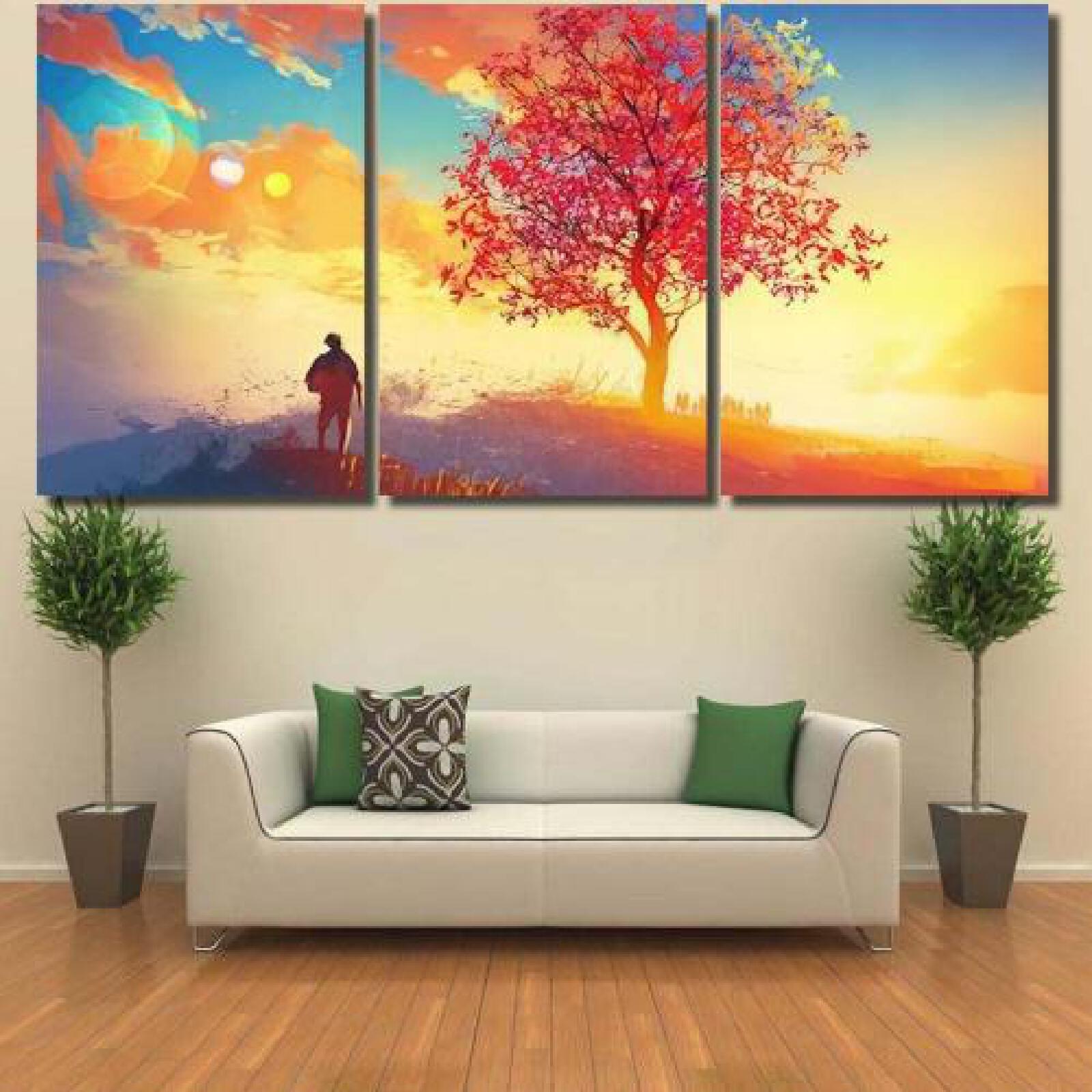 Autumn Landscape Alone Tree on Mountain Coming-xinru shop