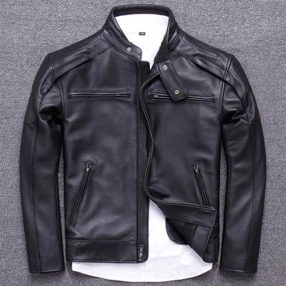 Motorcycle Skull Leather Jacket-xinru shop