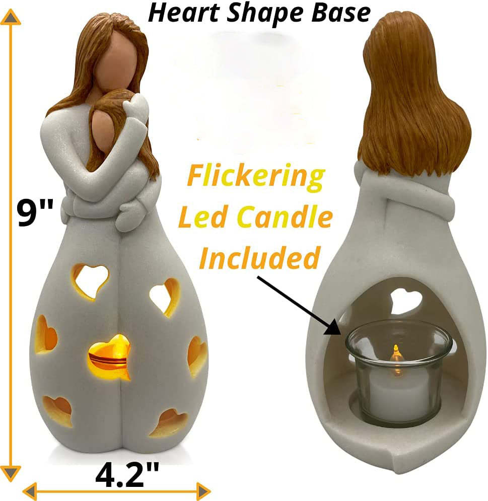 Mother's Day Gift Candle Holder Statue W/ Flickering Led Candle-xinru