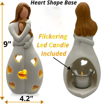 Mother's Day Gift Candle Holder Statue W/ Flickering Led Candle-xinru