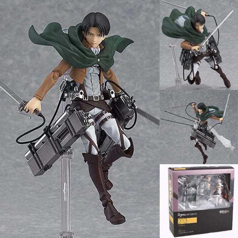 Attack on Titan Levi Mikasa Eren Ackerman PVC Figure Anime Action Model Toy-xinru