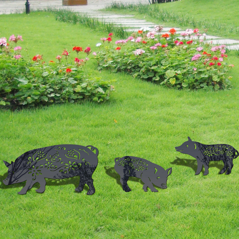 Pig Shape Outdoor Garden Lawn Stake-xinru