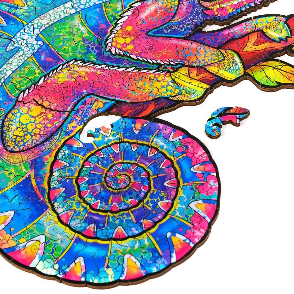 Rainbow Chameleon Wooden Jigsaw Puzzle With Box-xinru