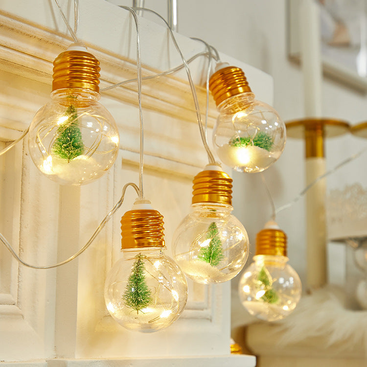 Christmas Fillable DIY Ornament Crystal Bulb LED String Light-xinru