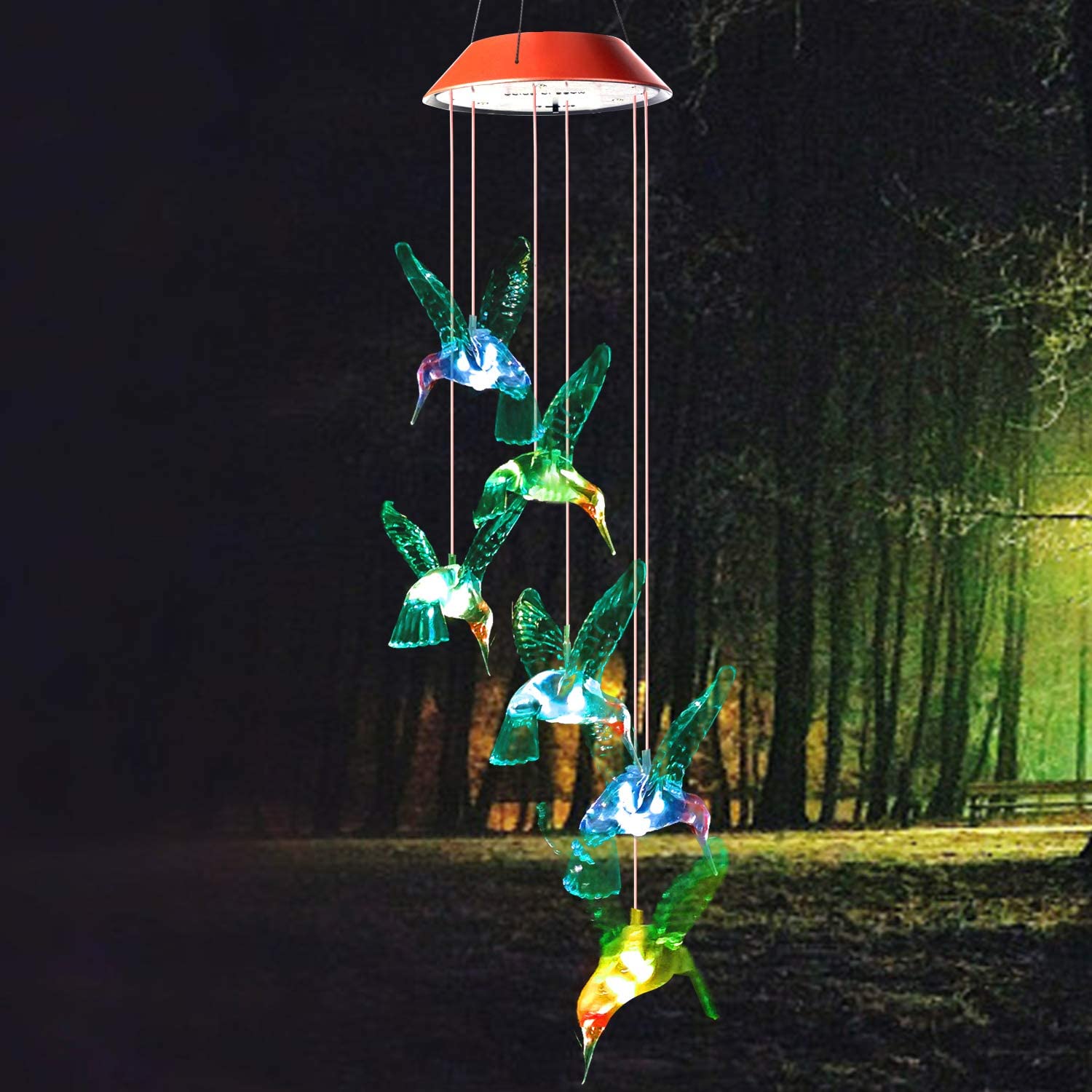 Solar LED Hummingbird Wind Chimes-xinru shop