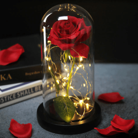 Colorful LED Crystal Glass Rose Lantern-xinru