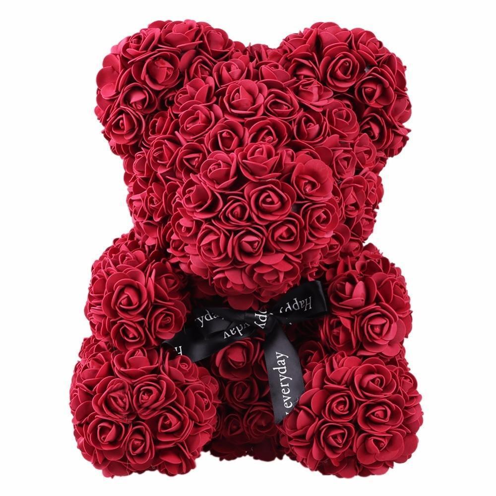 Luxury Rose Bear With Gift Box 25cm-xinru shop