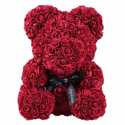 Luxury Rose Bear With Gift Box 25cm-xinru shop