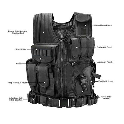 Tactical Vest Durable Mesh Vest with Detachable Belt-xinru shop