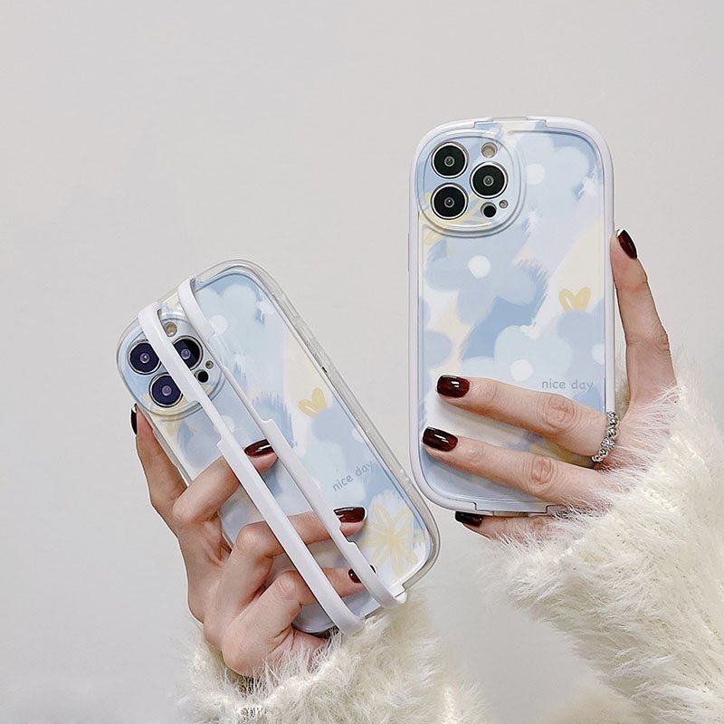Blue Flower Bracket Case-xinru