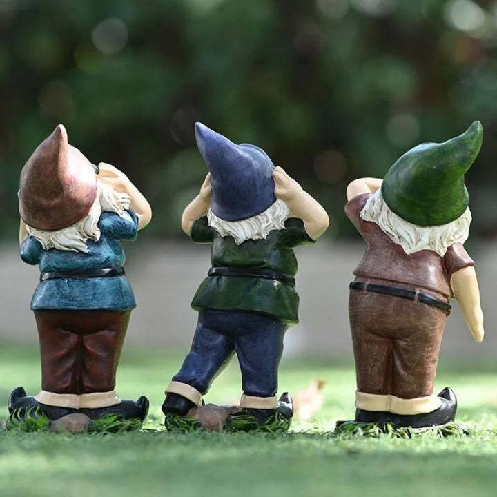 Three Wise Garden Gnomes Statue-xinru