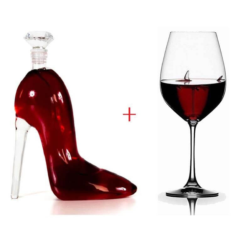 Glass High Heels Wine Container Vodka Wine Container Wine Pourer-xinru