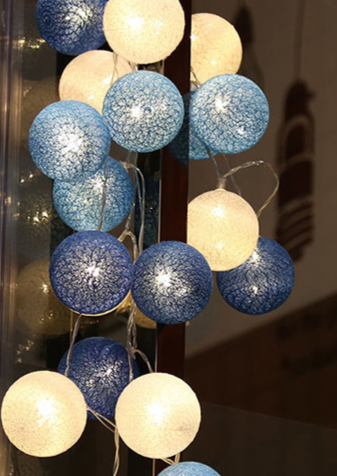 LED Cotton Ball String Lights Christmas Fairy Lighting Wedding Halloween Party-xinru