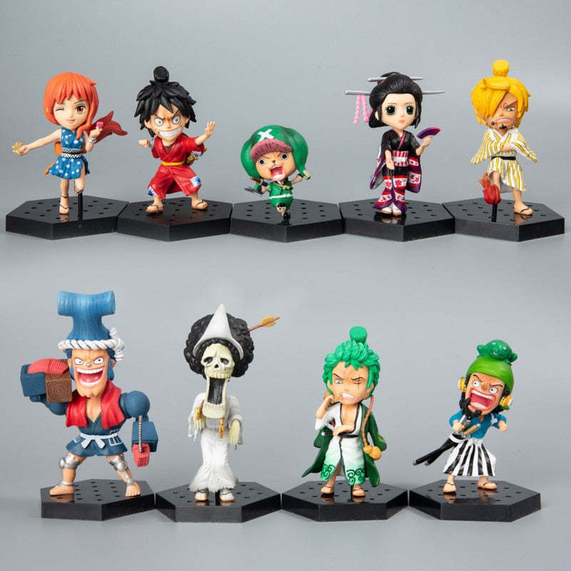 MINI Luffy Nami Model Action PVC Figure Anime Kimono Kingdom Desktop Decoration-xinru