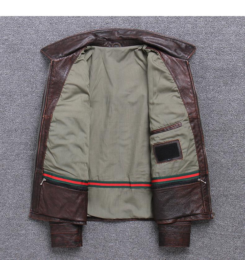 Cowhide Riding Biker Jacket Lapel Casual-xinru shop