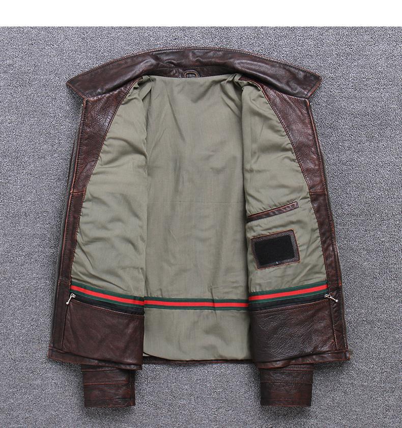 Cowhide Riding Biker Jacket Lapel Casual-xinru shop