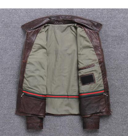 Cowhide Riding Biker Jacket Lapel Casual-xinru shop