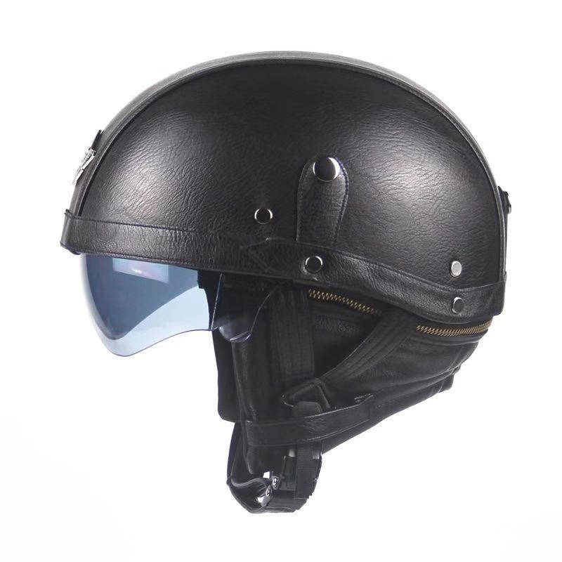 Leather Motor Helmet-xinru shop